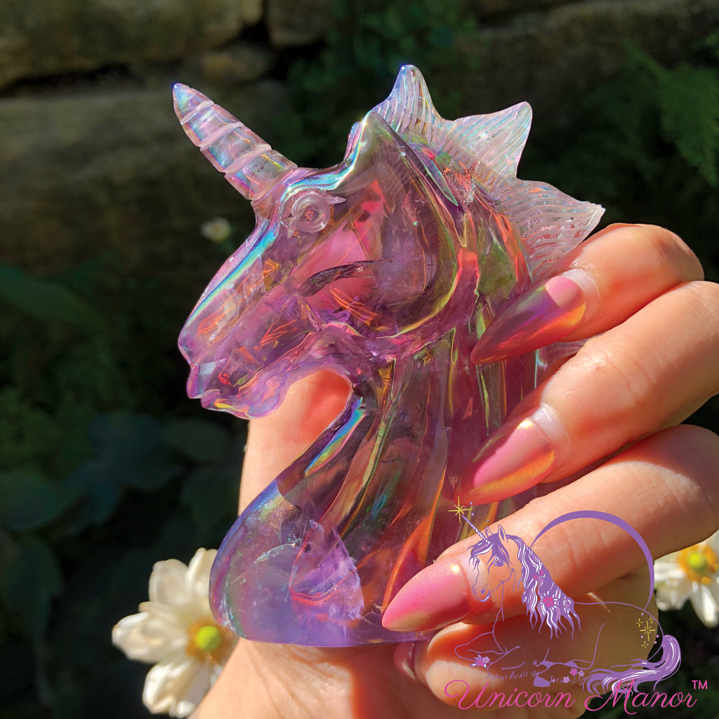 Unicorn Amethyst Aura Quartz Crystal *small chip*