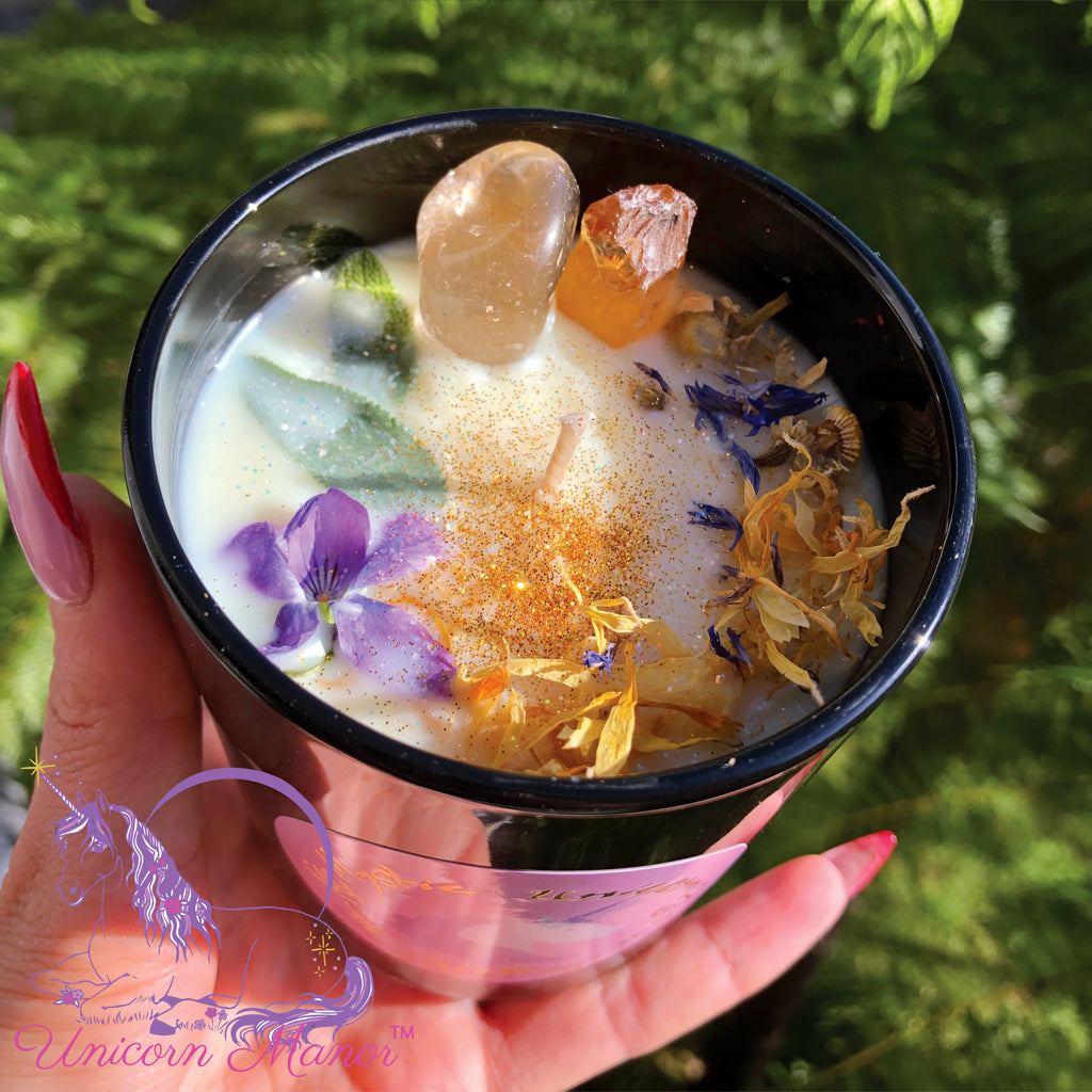 Mystic Unicorn Custom Ritual Crystal Candle