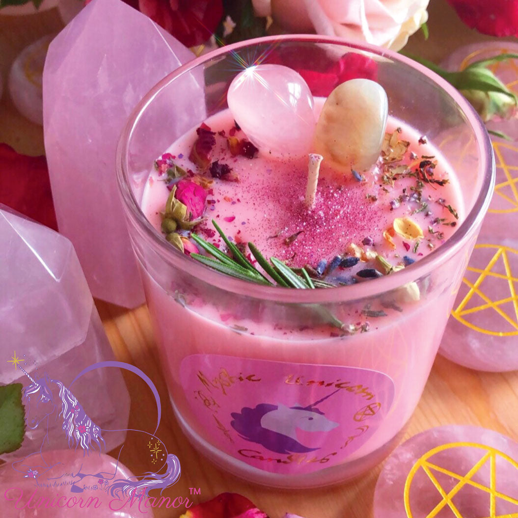 Mystic Unicorn Custom Ritual Crystal Candle
