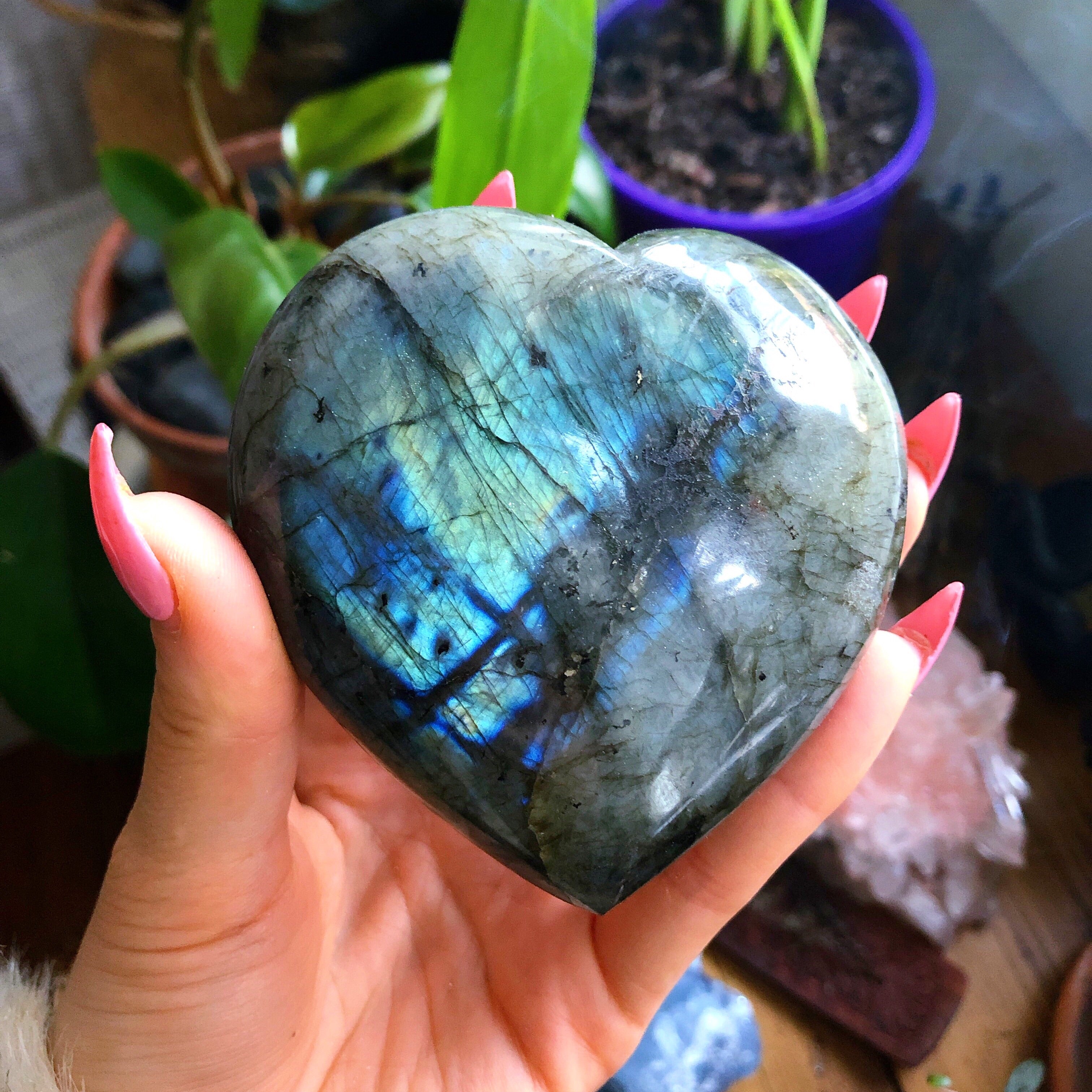 Labradorite Heart Stone