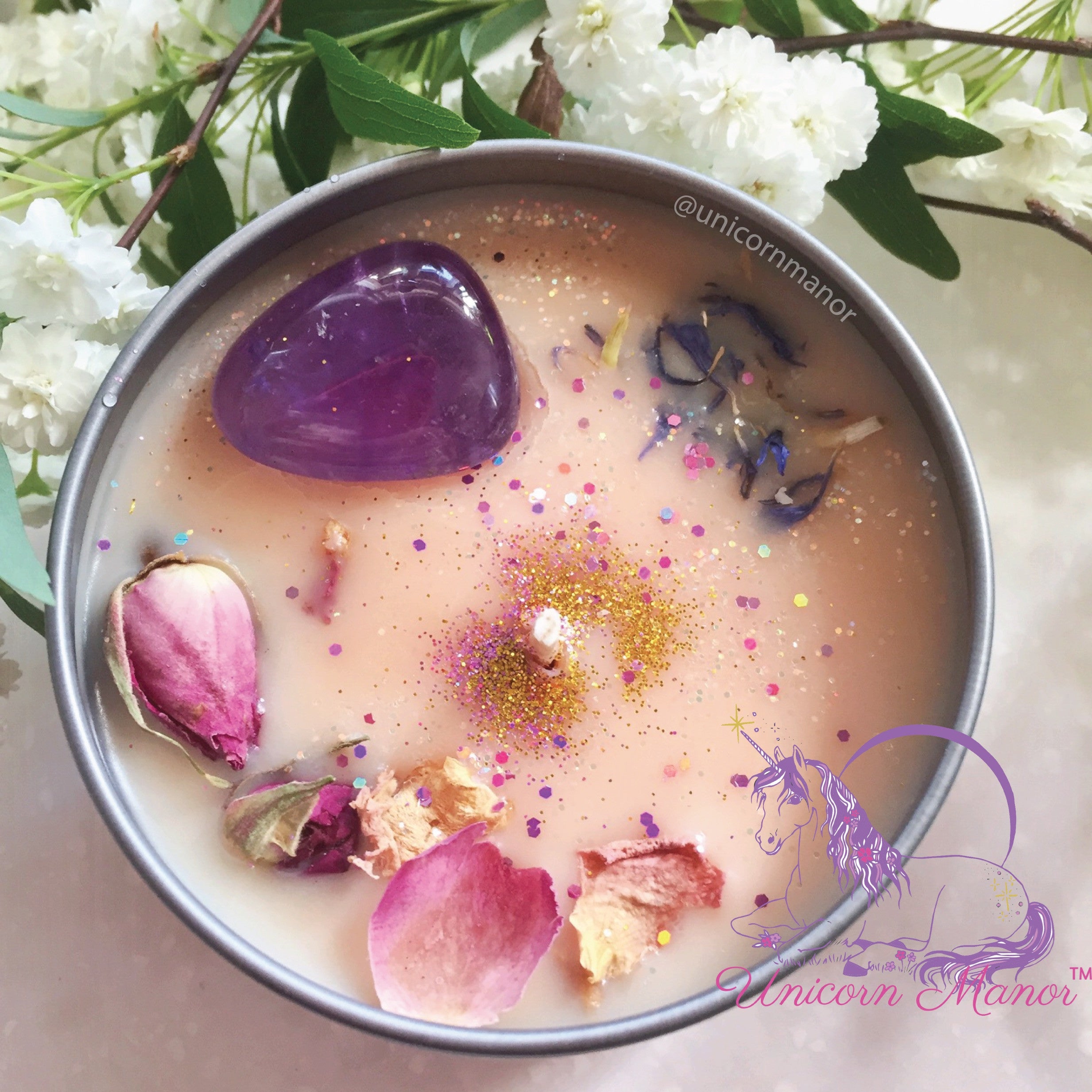 Mystic Unicorn Honeysuckle Brew Crystal Candle