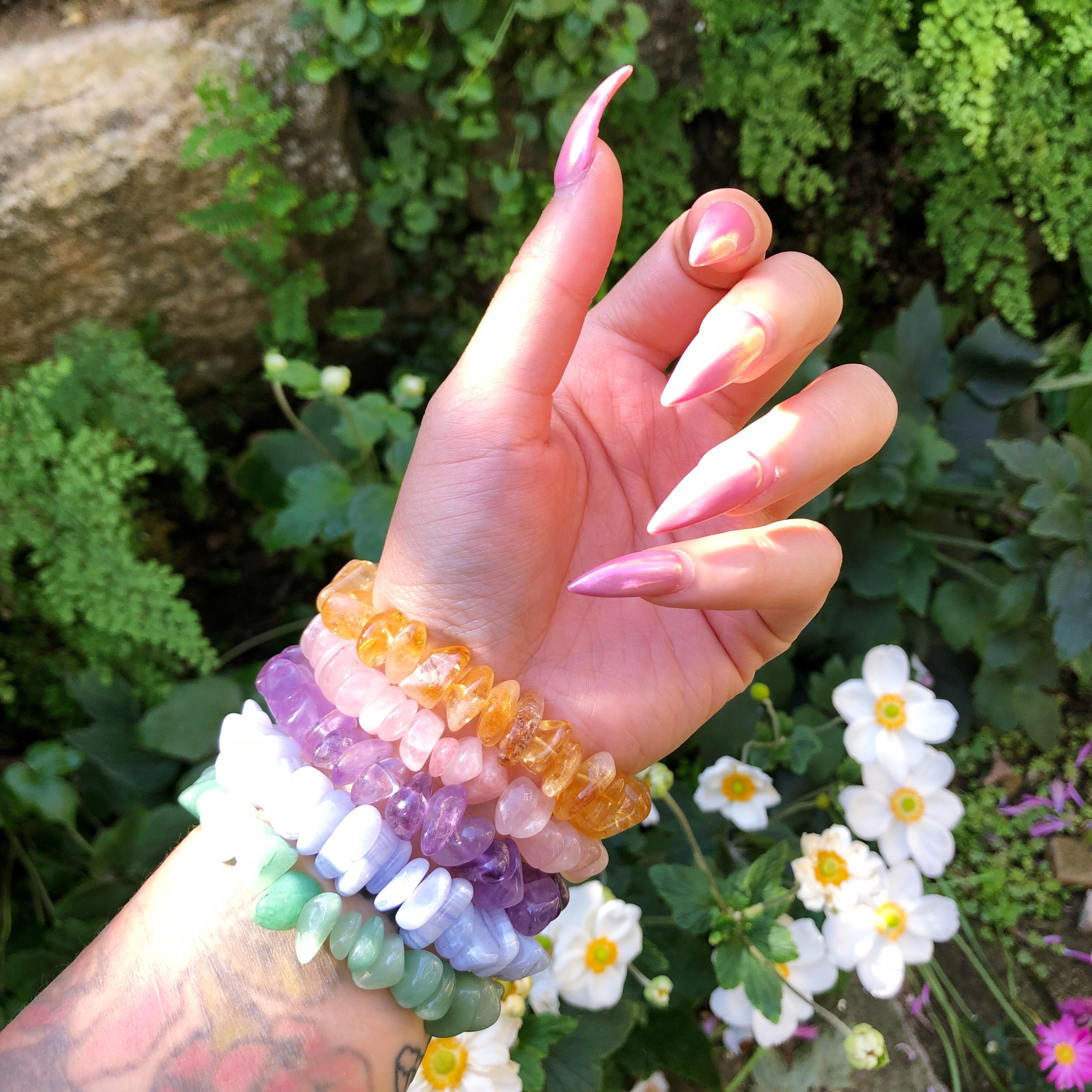 Large chip crystal bracelet (assorted)