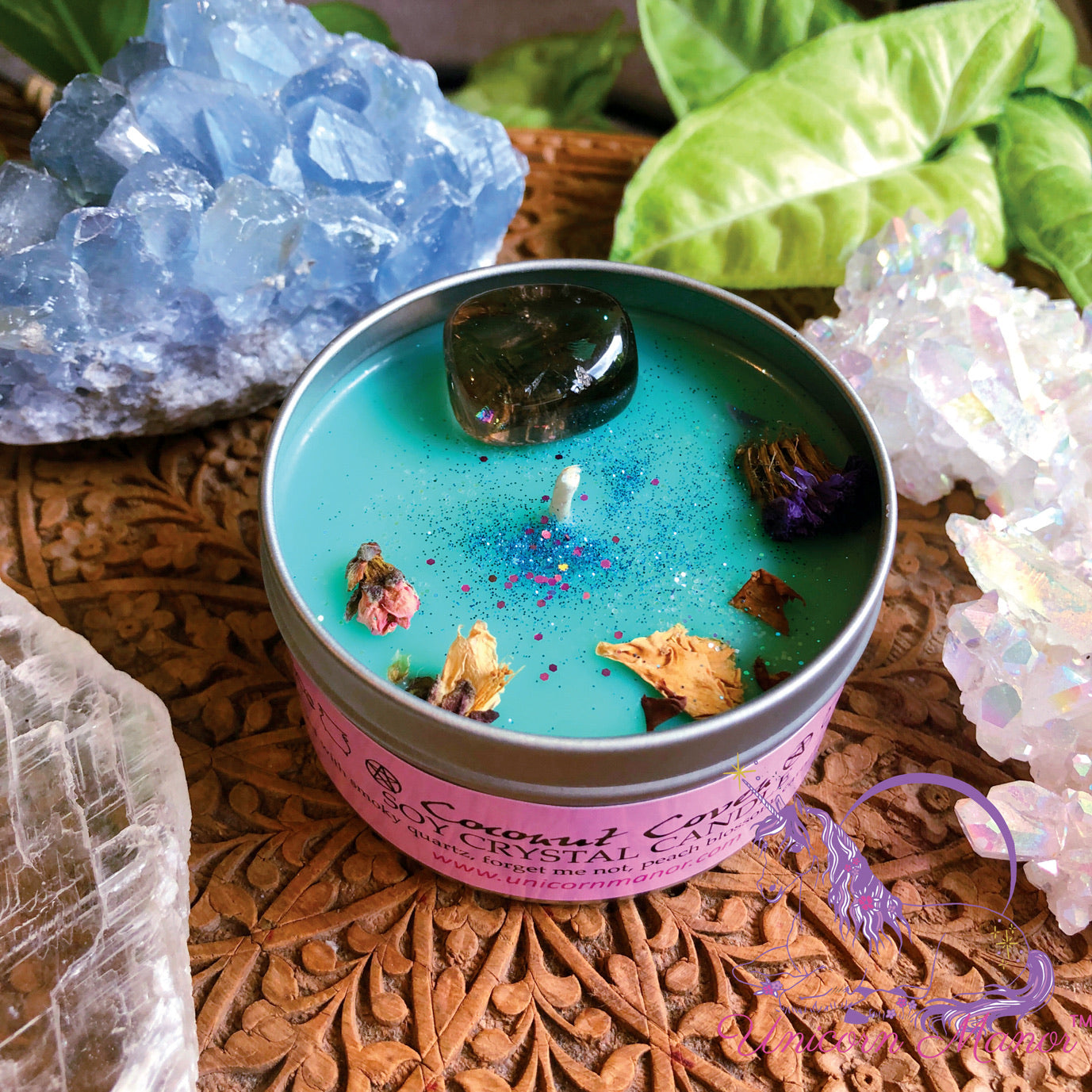 Mystic Unicorn Coconut Coven Crystal Candle