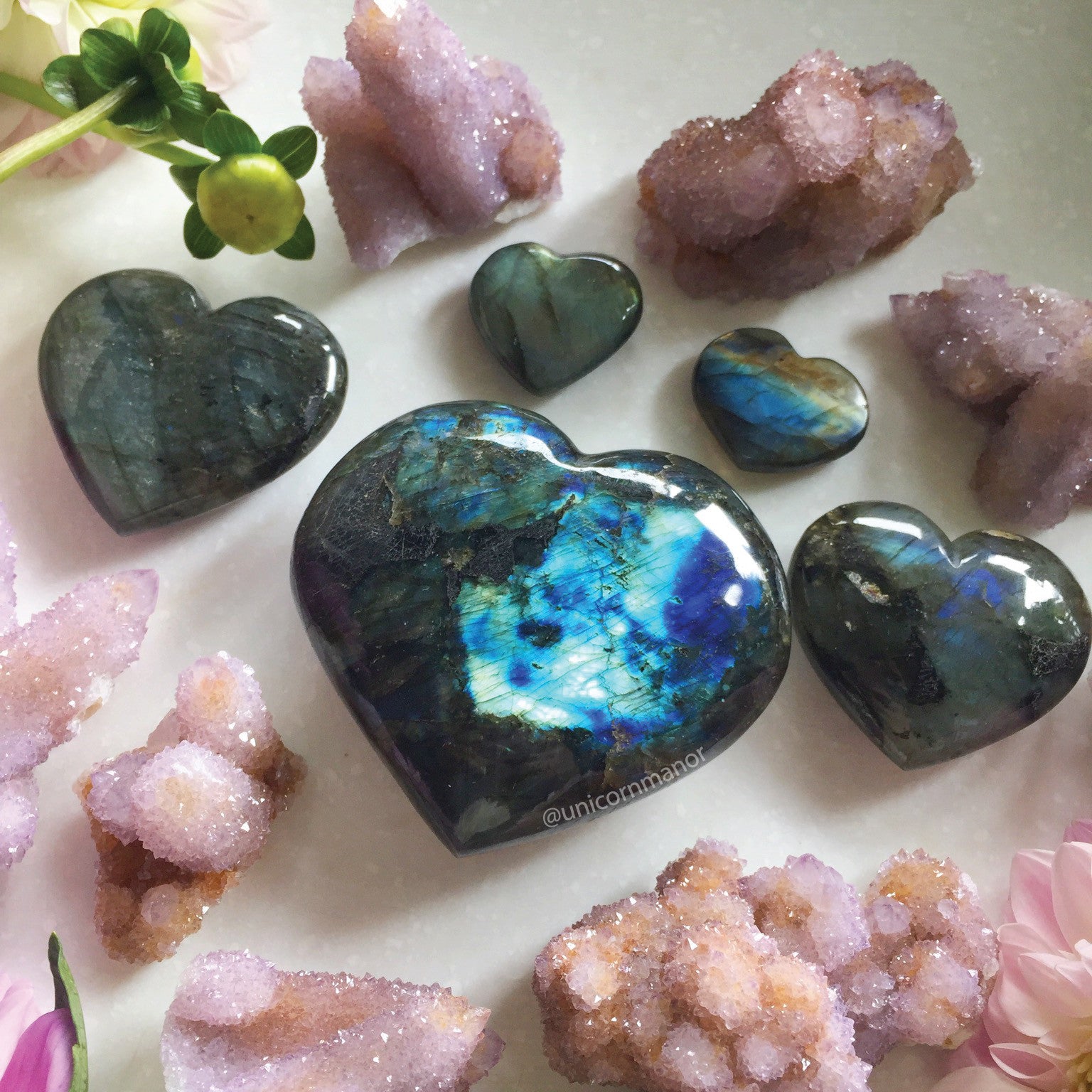 Labradorite Heart Stone