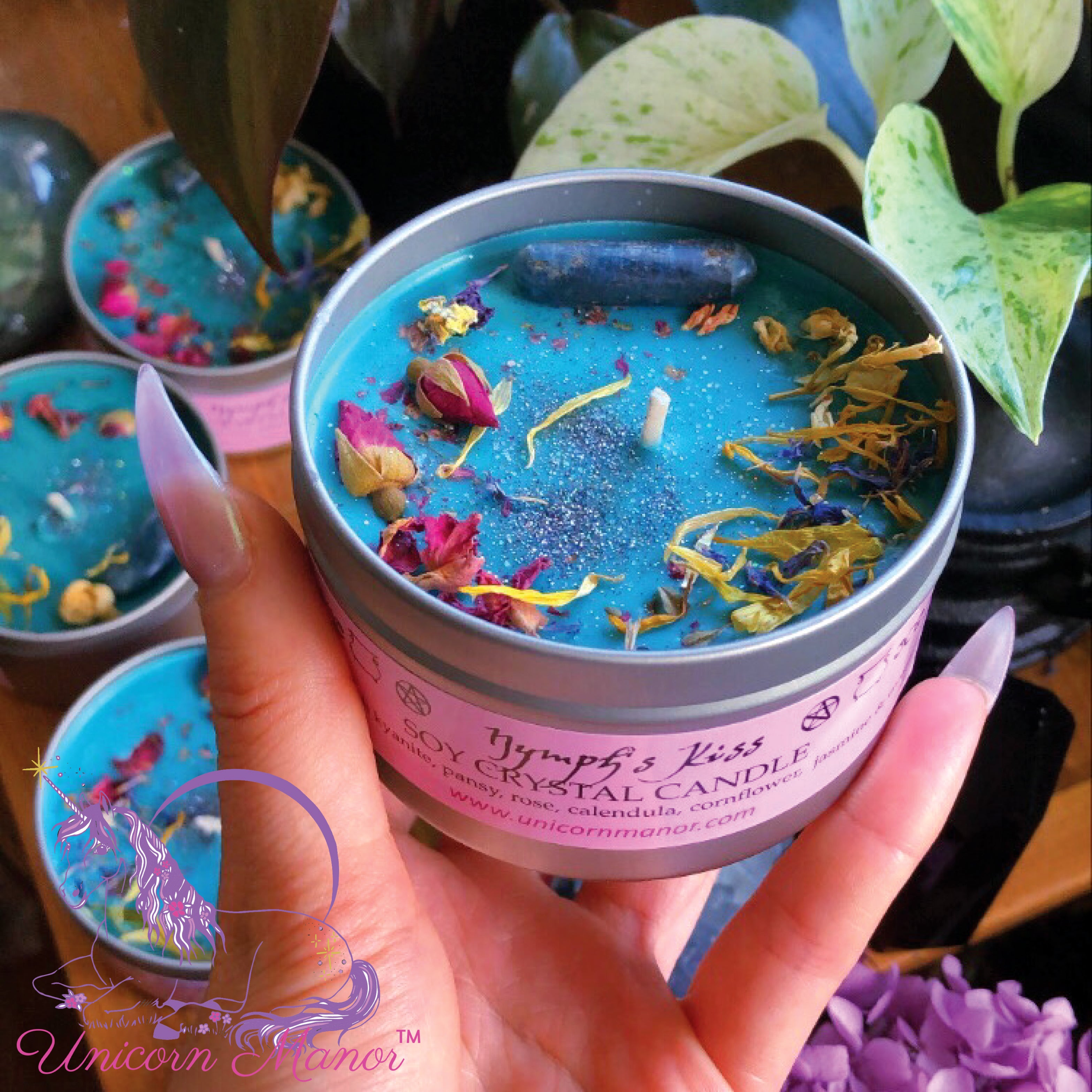 Mystic Unicorn Nymph's Kiss Crystal Candle