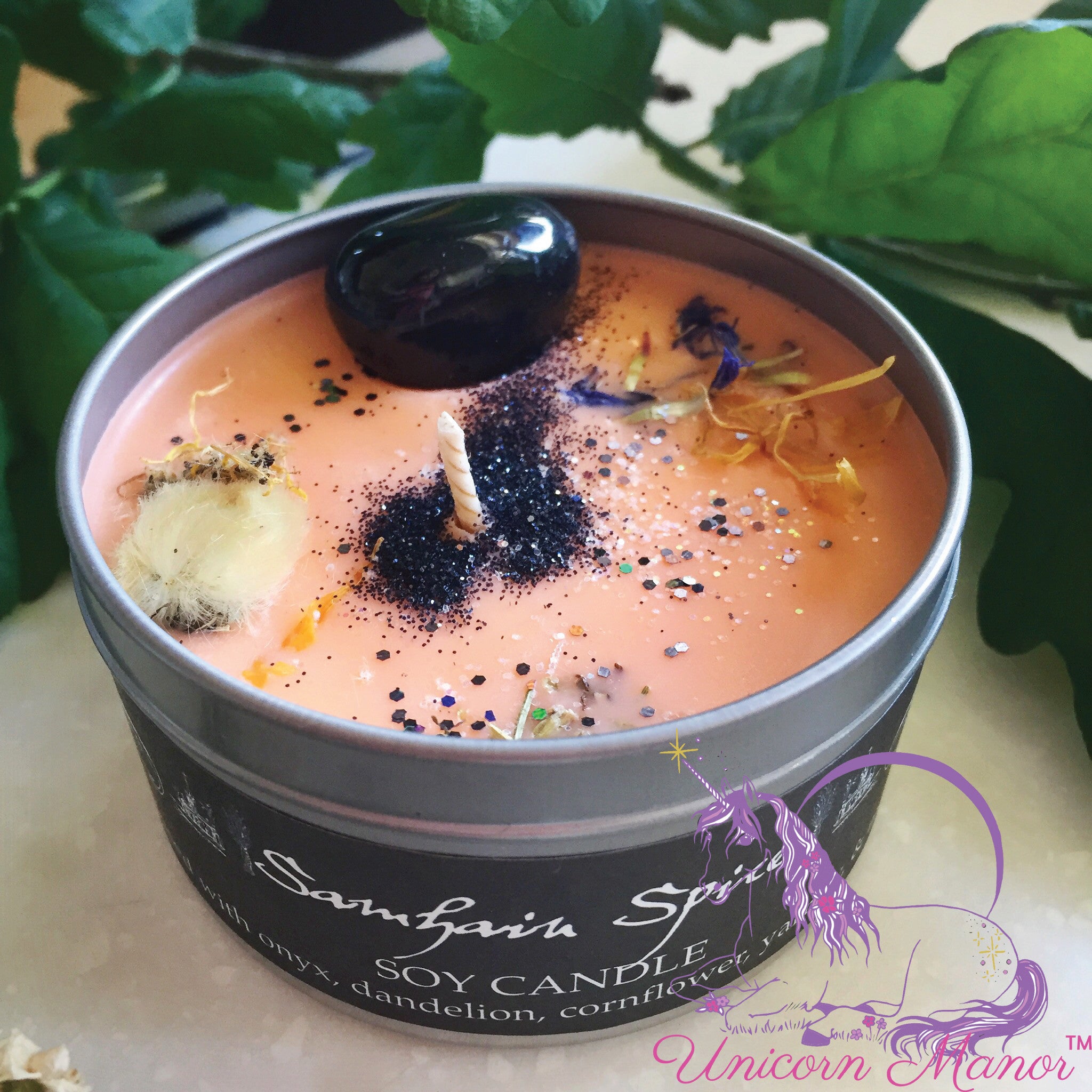 Mystic Unicorn Samhain Spice Pumpkin Crystal Candle *Seasonal*
