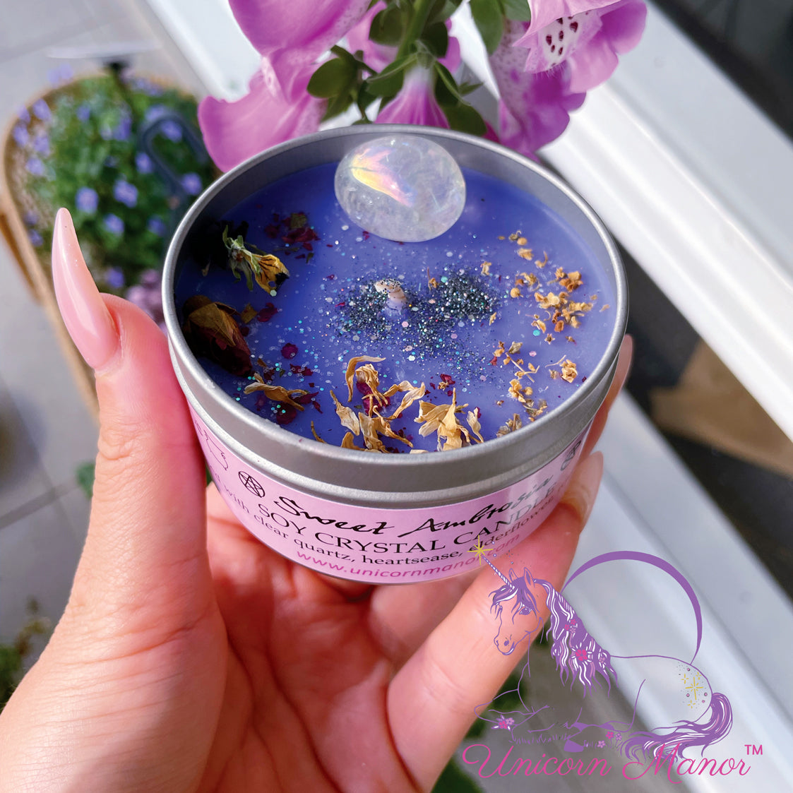 Mystic Unicorn Sweet Ambrosia Crystal Candle