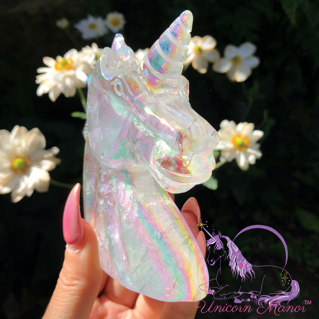 Unicorn Angel Aura Clear Quartz Crystal