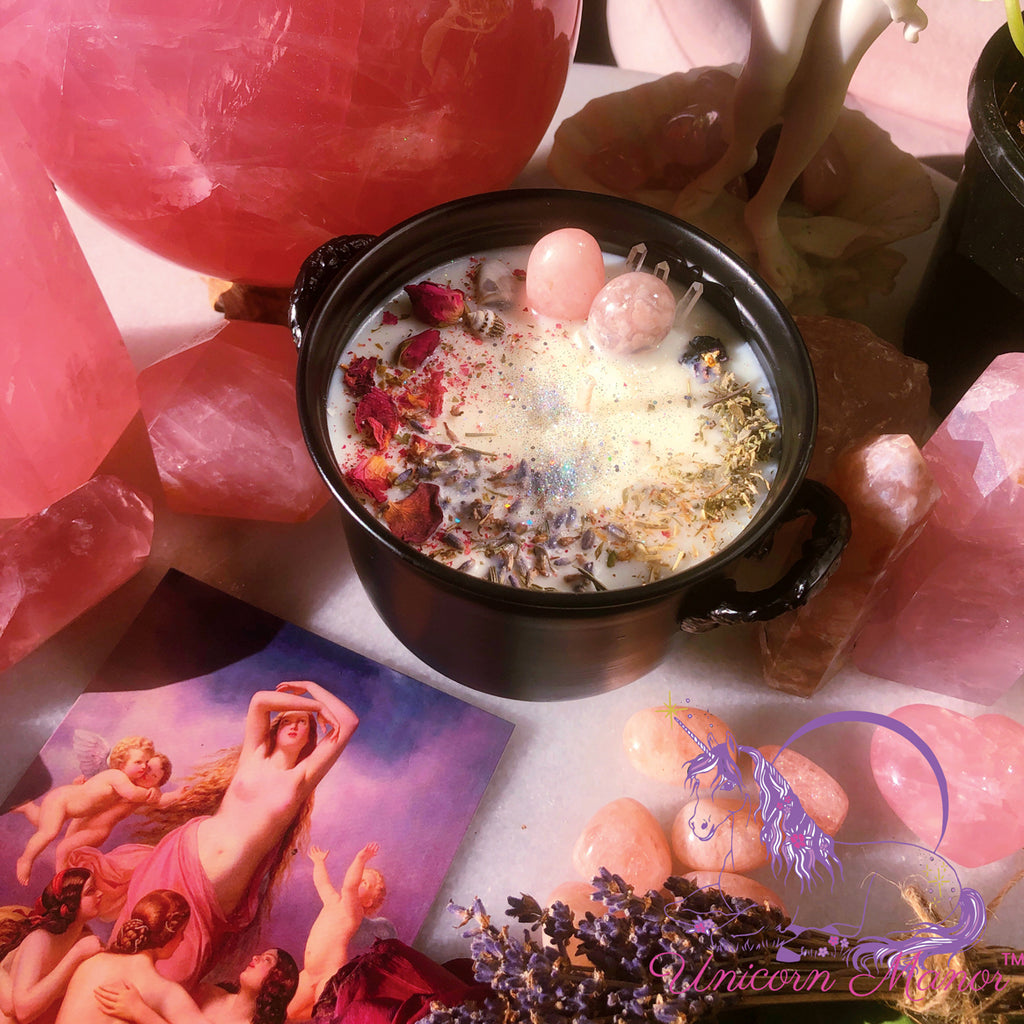 Limited Edition Mystic Unicorn Aphrodite Cauldron Crystal Candle