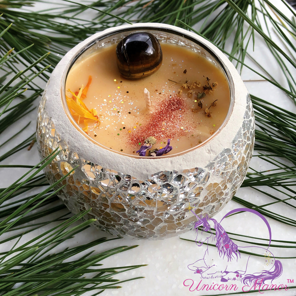 Limited Edition Gingerbread Solstice Crystal Candle *seasonal*
