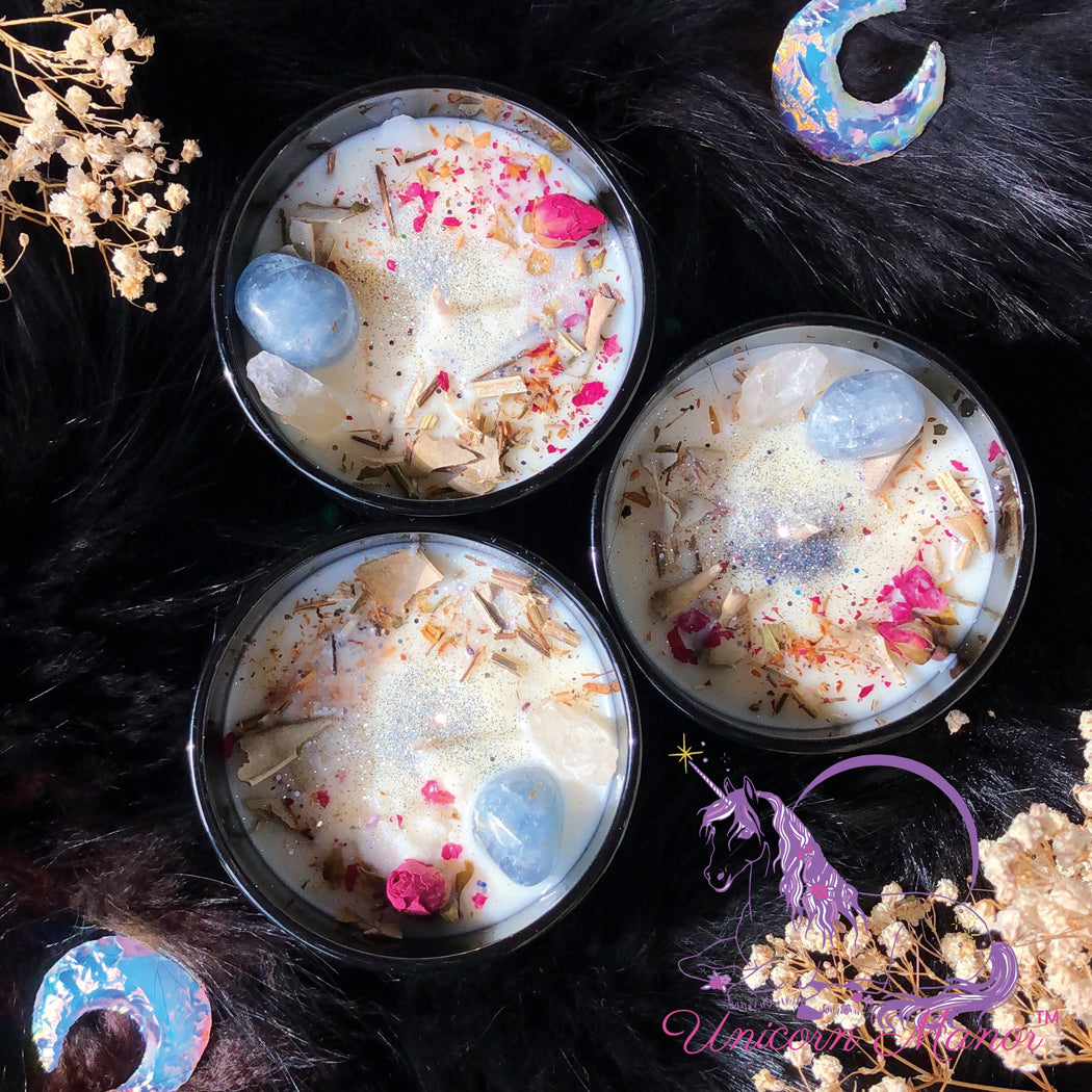 Mystic Unicorn High Priestess Luxury Crystal Candle