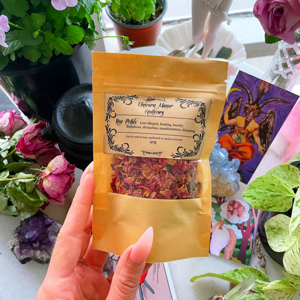 Certified Organic Red Rose Dried Petals Herb