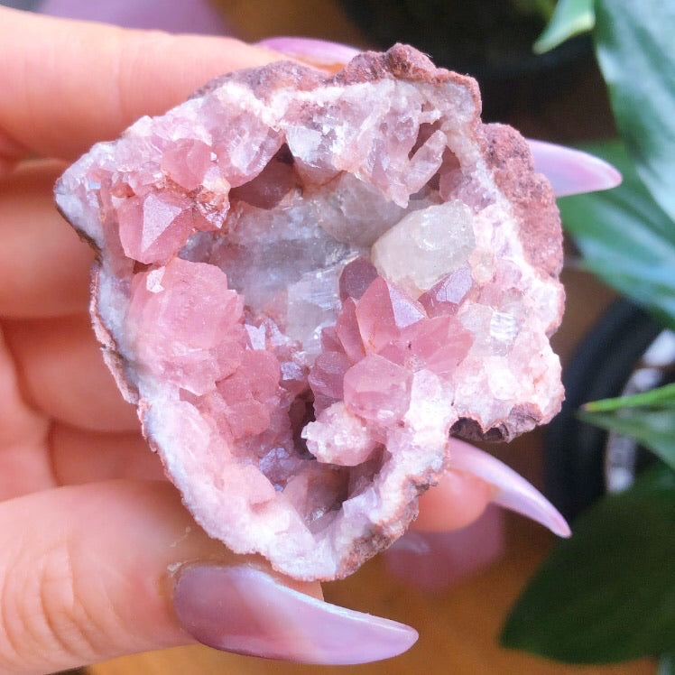 Pink Amethyst Crystal Specimen with Calcite #2