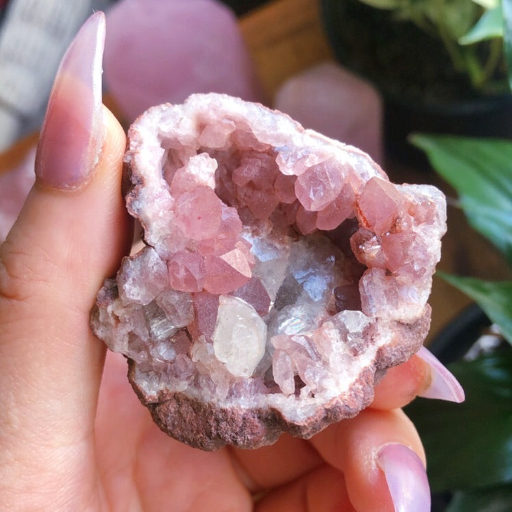 Pink Amethyst Crystal Specimen with Calcite #2
