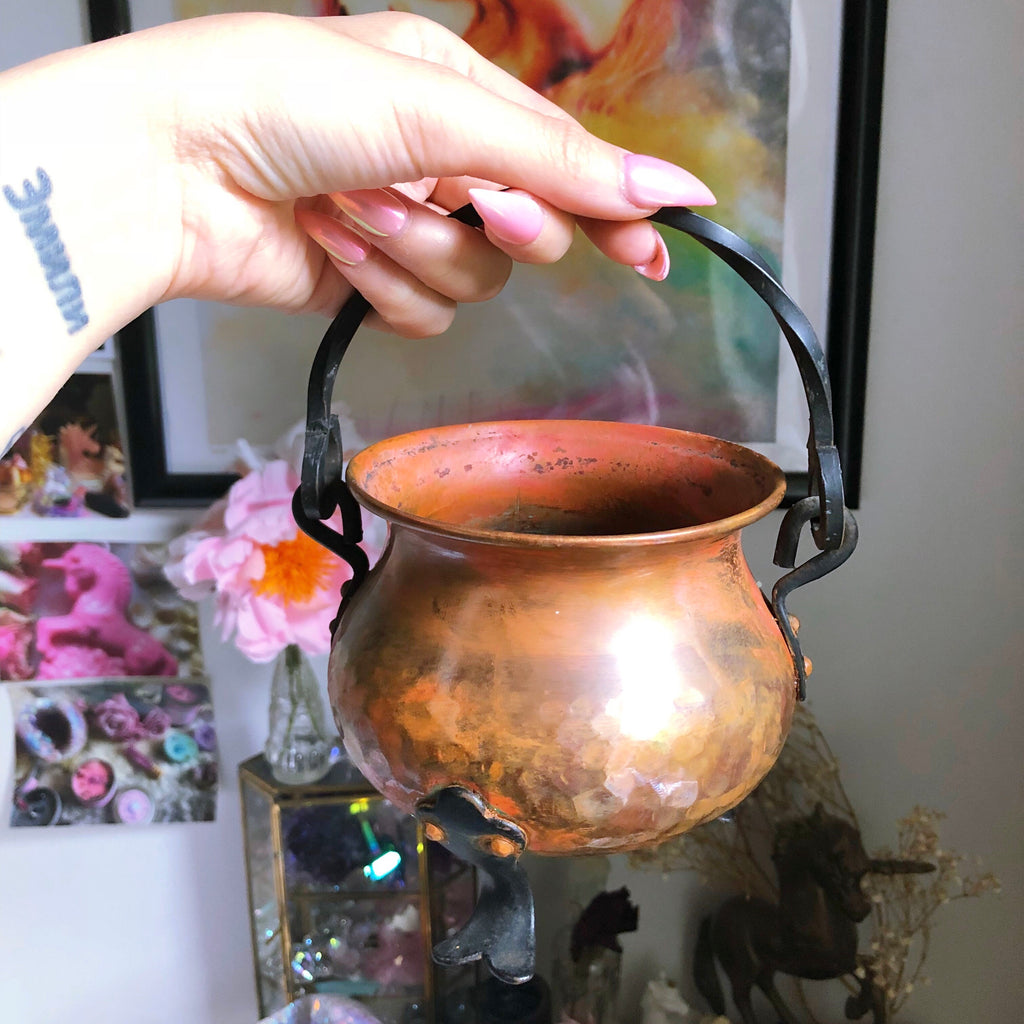Vintage Witch's copper cauldron