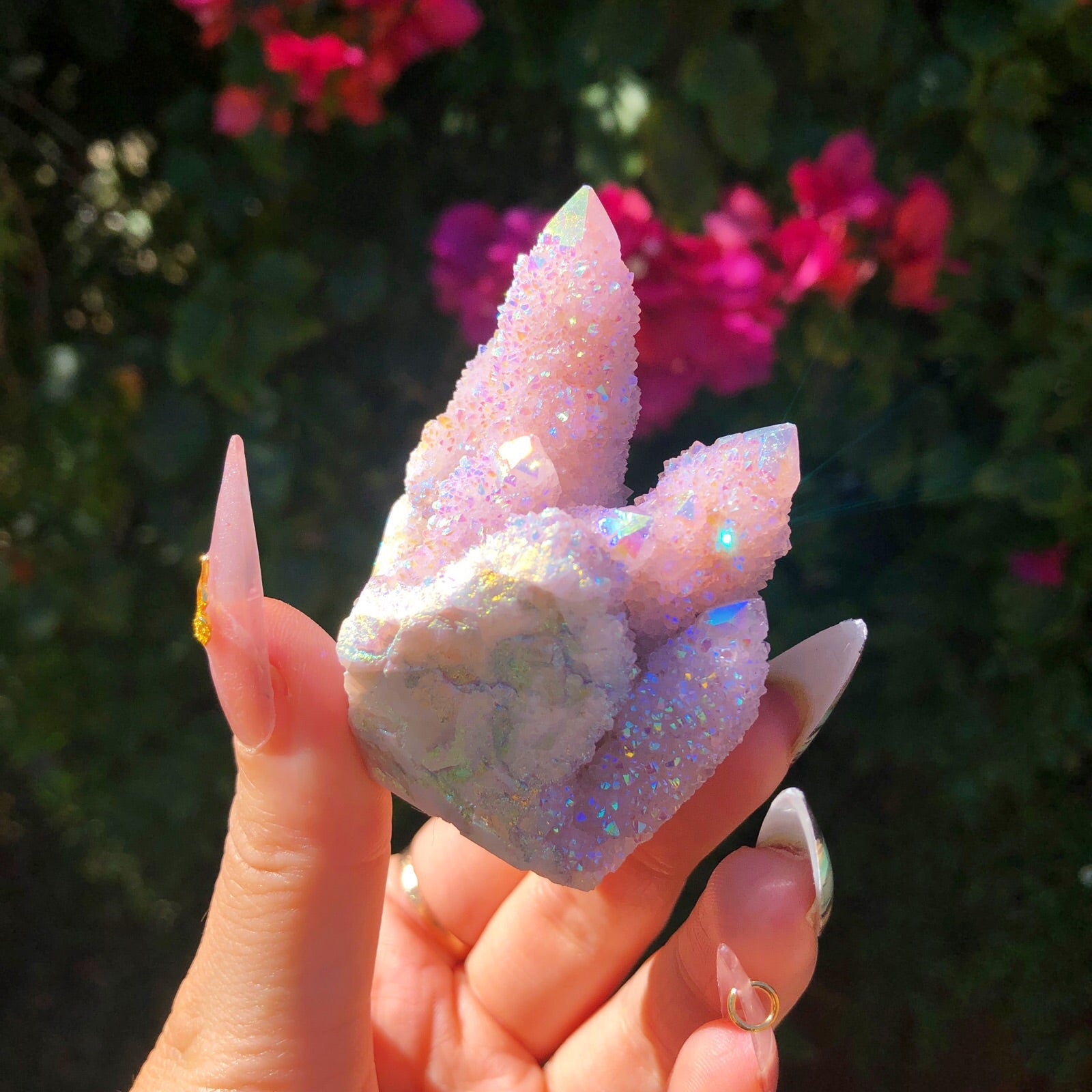 Pink Aura Quartz cheapest Crystal Cluster #3